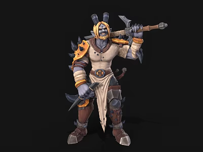 Eastern Evil Devil Swordsman Monster Fantasy Role Game Figure Demon Monster Monster Samurai 3d model