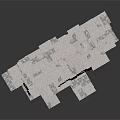 Geometric White Building Structure With Abstract Cube Design And Concrete Blocks