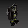 Game Movie Character With Black And Yellow Armored Mechanical Design In Starry Space