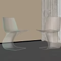 Modern Transparent Dining Chairs Featuring Curved Design In Contemporary Interior 3d model