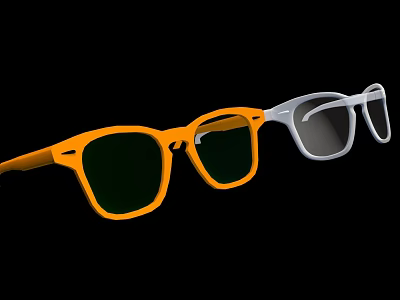 Professional Beauty Instrument With Orange Gray Square Design And Green Lenses On Black Background 3d model