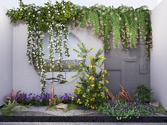 Vine Climbing Vine Plant Green Plant Wall Flower Wall Shrub Flowers and Plants 3d model