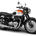 Vintage Motorcycle With Classic Design Orange White Color And Black Leather Seat