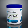 Essentials Creatina 100% Pure Clean Fitness Nutrition Powder White Jar Blue Lid