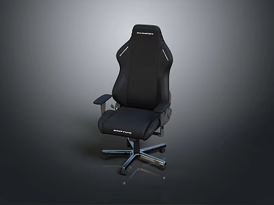 Single Black Gaming Chair Featuring High Back Design And Adjustable Swivel Base 3d model