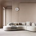 Modern curved sofa multi-person sofa 3d model