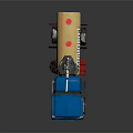 Cartoon KOMBATTAN Tank Truck With Blue Cab Yellow Tank And Silver Top Device