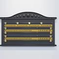 Black Wall Mounted Sports Equipment Scoreboard With Digital Number Displays And Brass Fasteners