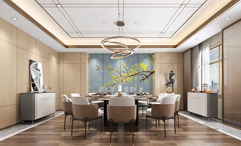 Modern Room Restaurant Room 3d model