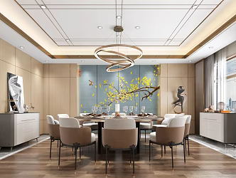 Modern Room Restaurant Room 3d model