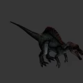 Detailed Realistic Spinosaurus Dinosaur Model With Sailback On Blue Background