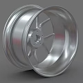 Stylish Silver Alloy Wheel Rim With Modern Spoke Design And Central Logo