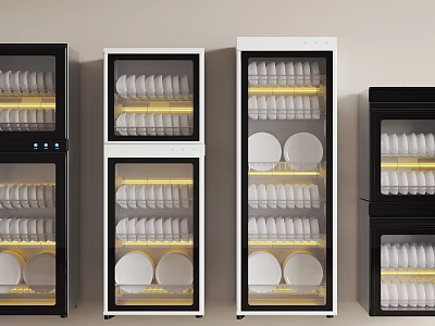 Modern Kitchen Appliances Sterilizer Cabinets With Plates And Cups Storage 3d model