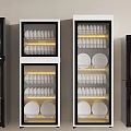 Modern Kitchen Appliances Sterilizer Cabinets With Plates And Cups Storage 3d model