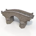 Classic Stone Arch Bridge With Ornate Railings And Pillar Supports