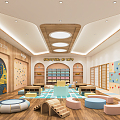 Modern Kindergarten Kindergarten Recreation Room Activity Room Entertainment Classroom Game Room Kindergarten Educational Area Early Education Area 3d model