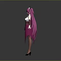 Anime Style Female Character With Cat Like Ears White Top And Pink Cape Fantasy Design