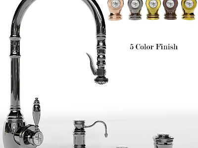 Modern Kitchen Faucet With 5 Color Finish And Stylish Design Elements 3d model
