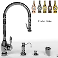 Modern Kitchen Faucet With 5 Color Finish And Stylish Design Elements 3d model