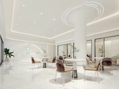 Modern Beauty Hair Salon Interior With Styling Chairs Mirrors And Bright Lighting 3d model