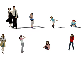 modern two-dimensional figure 3d model