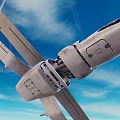 Military Jet Aircraft Flying In Sky With Clouds
