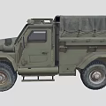 Military Style Green Cargo Truck With Canvas Covered Bed And Rugged Tires