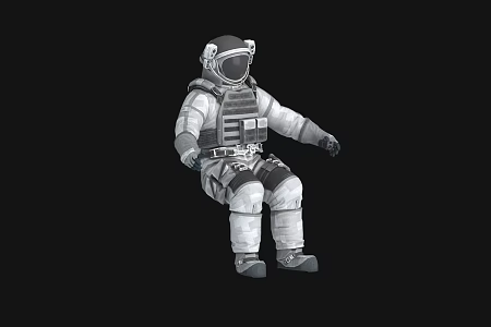astronaut sitting position astronaut 3d model