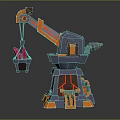 Industrial Mechanical Arm With Blue Orange Structure And Grabbing Mechanism Design