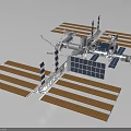 International Space Station Structure With Solar Panels And Modules 3d model