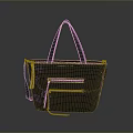 Stylish Black Tote Bag With Handles And Functional Zipper Pocket