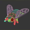 Furniture Decorative 3D Ornament With Intricate Insect Wing Design In Gray