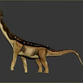 Realistic Long Neck Dinosaur Model With Yellow Brown Body And Dark Scaled Back