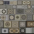 Various Decorative Floor Tiles With Ornate Patterns Geometric Designs And Shapes 3d model