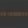 Long Brown Wooden Bridge Model With Metal Railings On Dark Background
