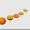 Fresh Whole and Sliced Oranges Arranged with Half Sections on Dark Background