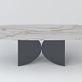 Modern Dining Table With Marble Tabletop White And Gold Veins Black Curved Legs
