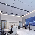 Modern minimalist atmosphere full stone background office hall 3d model