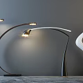 Abstract Floor Lamps With Curved Design Black White Warm Lighting Modern Interior