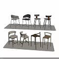 Various Modern Bar Stools With Wooden And Metal Frames In Neutral Colors