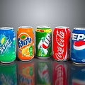 Assorted Canned Carbonated Drinks Including Sprite Fanta 7UP Coca Cola and Pepsi