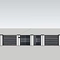 Modern Entrance Gate Design With Double Doors Greenery And Pillars For House Exterior