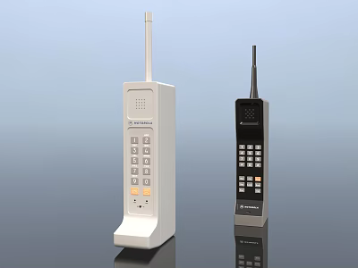 Vintage Motorola Mobile Phones With Classic Design And White Black Colors 3d model
