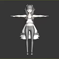 Anime Style 3D Character In Maid Outfit With Cat Paw Design And Dual Ponytails