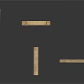 Five Long Thin Brass Strips With Smooth Surface As Mechanical Parts