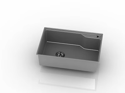 Stainless Steel Single Bowl Kitchen Sink with Modern Sleek Design and Drain Hole 3d model
