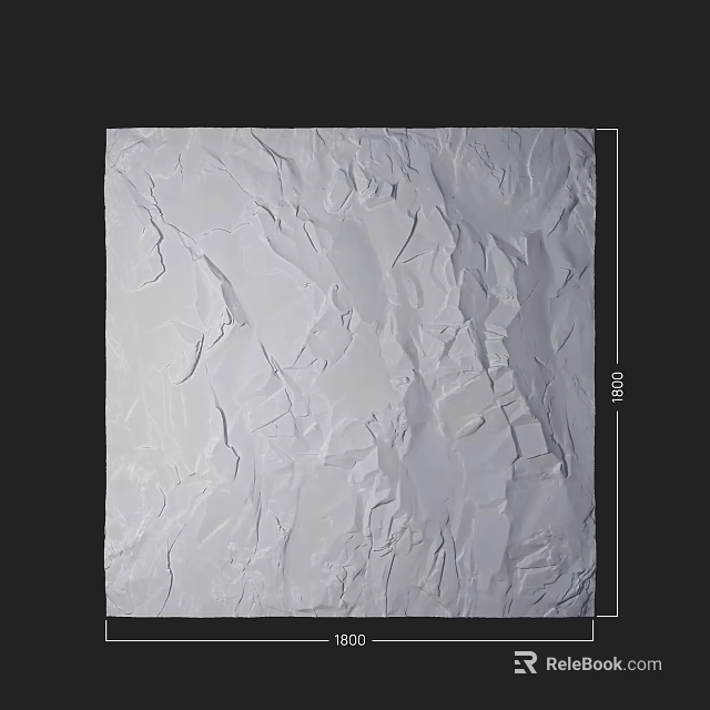 White Crinkled Texture Background Wall With 200cm Size For Interior Decorative Design 3d model 