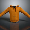 Orange Casual Hoodie With Zipper Small Pocket And Comfortable Everyday Design