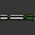 Modern Green and White Passenger Train Exterior Design With Windows and Yellow Accents