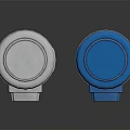 Silver and Blue Industrial Electric Gear Motors with Metal Housing and Warning Labels